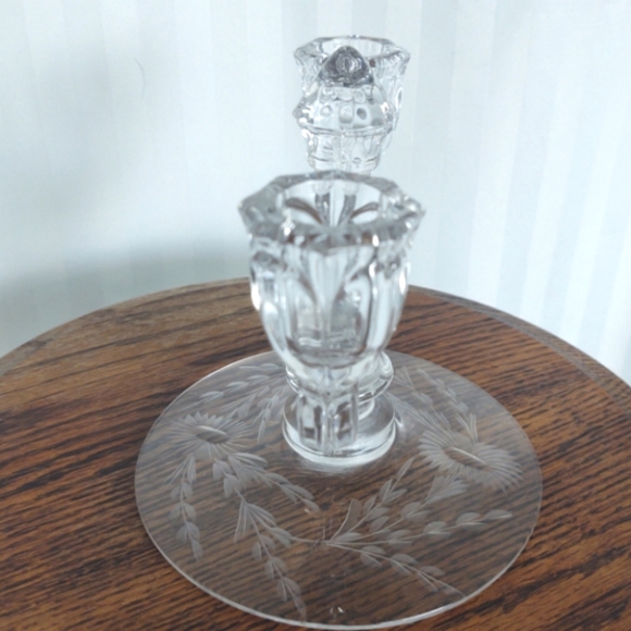 Double Light glass candle stick holder by Heisey - Picture 2 of 5